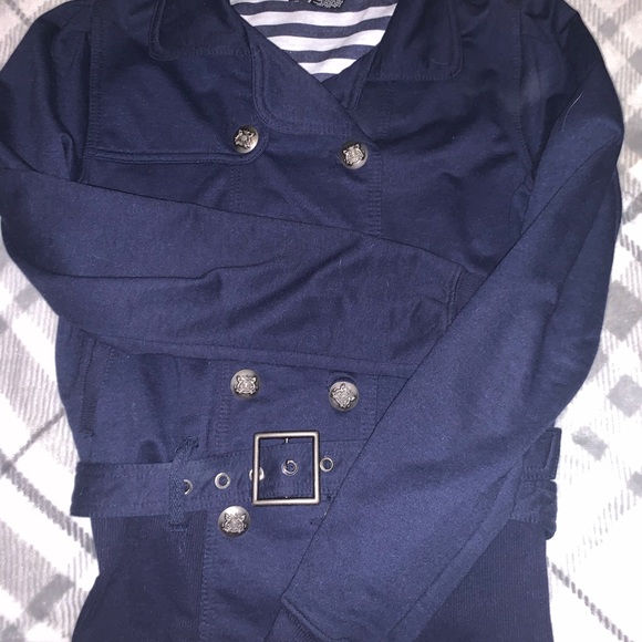 Miss chievious Navy blue button up belted jacket - Picture 6 of 8